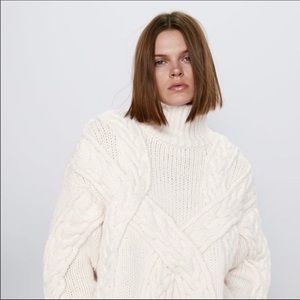 Zara Oversized Cable Knit Sweater